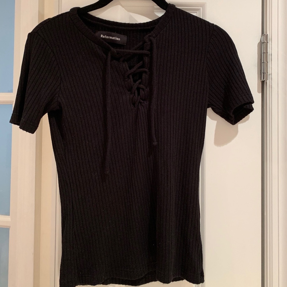 Reformation Jeans Lace Up Top